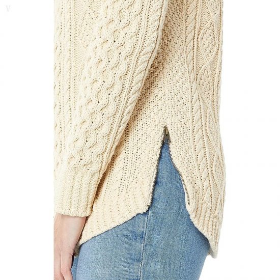 L.L.Bean Signature Cotton Fisherman Tunic Sweater Beige ID-rTIW9U6Z