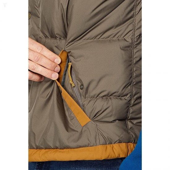 L.L.Bean Mountain Classic Down Vest Color-Block Dark Cinder/Saddle ID-V8oaQAfO