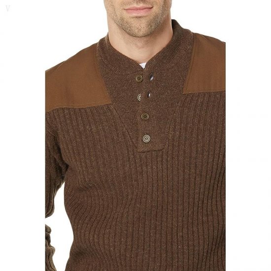 L.L.Bean Commando Fatigue Henley Sweater Deep Woods Green Heather ID-FJlugMHM