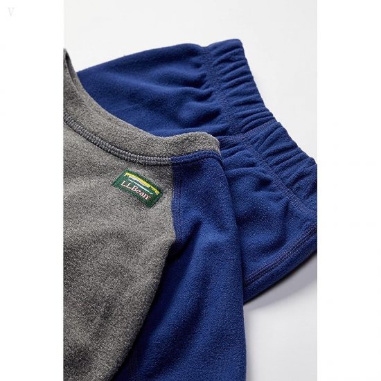 L.L.Bean Fitness Fleece Long Sleeve Tee/Pants Set Color-Block (Infant) Gray Heather/Night ID-x2cT76s0