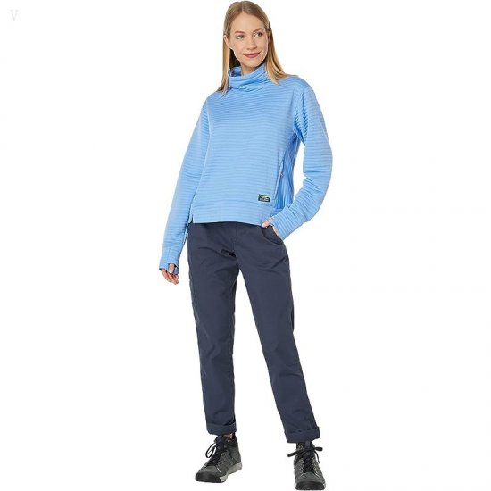 L.L.Bean Airlight Funnel Neck Pullover Malibu Blue Heather ID-moYxyFz8