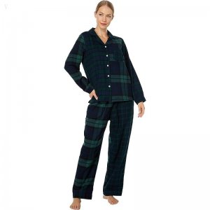 L.L.Bean Petite Scotch Plaid Flannel Pajamas Plaid Classic Black Watch Patchwork ID-e6hmZRpM