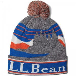 L.L.Bean Katahdin Pom Graphic Hats Alloy Gray/Marine Blue ID-AnehFeLv