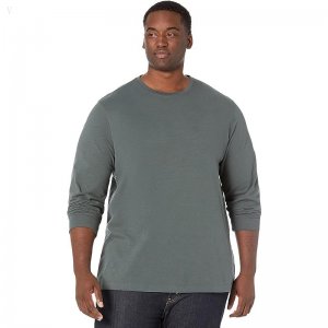 L.L.Bean Lakewashed Organic Cotton Long Sleeve Tee - Tall Shadow Green ID-UIbhPsxF