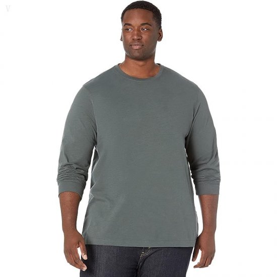L.L.Bean Lakewashed Organic Cotton Long Sleeve Tee - Tall Shadow Green ID-UIbhPsxF