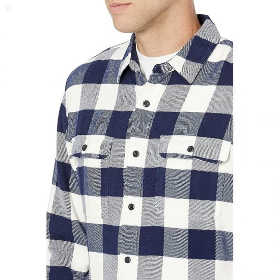 L.L.Bean Organic Flannel Shirt Slightly Fitted Regular Bright Navy ID-kDVkBl3B