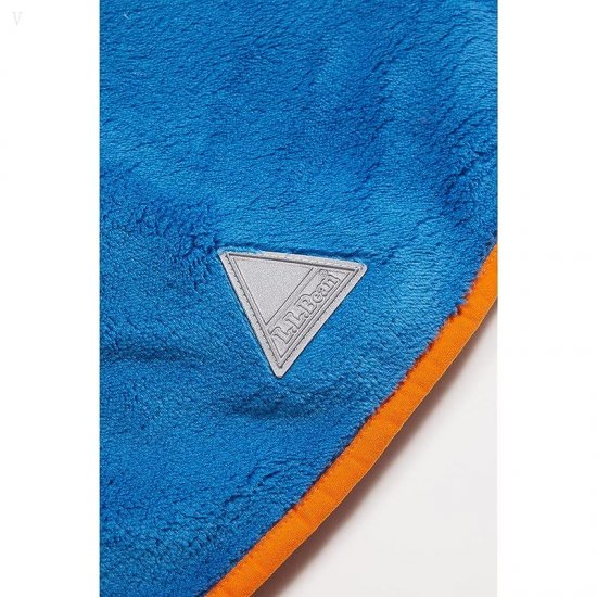 L.L.Bean Hi-Pile Fleece Color-Block Pullover Hoodie (Little Kids) Natural/Marine Blue ID-OyW1BXwc