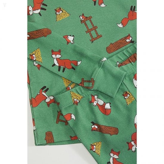 L.L.Bean Organic Cotton Fitted Pajamas (Big Kids) Greenfield Foxes ID-D7lc8po0