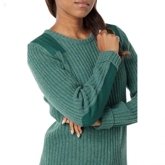 L.L.Bean Commando Crew Neck Sweater Soft Spruce Heather ID-XO9slrhV