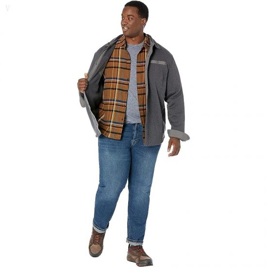 L.L.Bean Sweater Fleece Shirt Jacket - Tall Charcoal Gray Heather ID-GYOQIY45