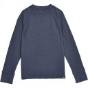 L.L.Bean Unshrinkable Mini Waffle Long Sleeve (Big Kids) Carbon Navy ID-NxDvrOU3