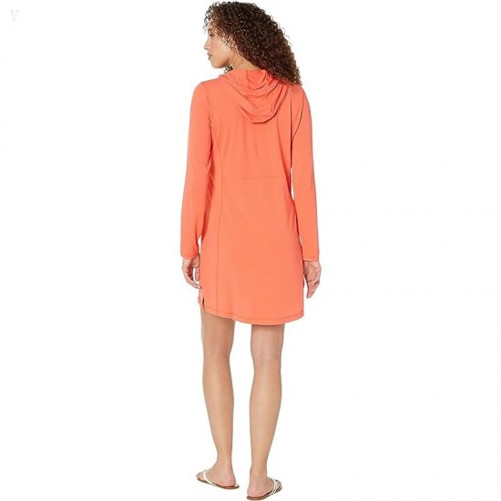 L.L.Bean Sand Beach Cover-Up Hooded Tunic Hot Coral ID-5XoCCcya