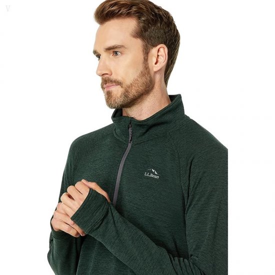 L.L.Bean Adventure Grid Fleece 1/4 Zip Dark Hunter ID-SoZWDYpq