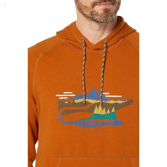 L.L.Bean Camp Hoodie Graphic Regular Russet Clay/Mountain Scene ID-BsOHD11q