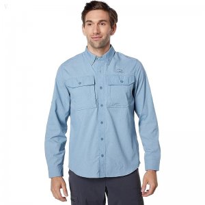 L.L.Bean No Fly Zone Shirt Long Sleeve Slate ID-mw1jhE0x