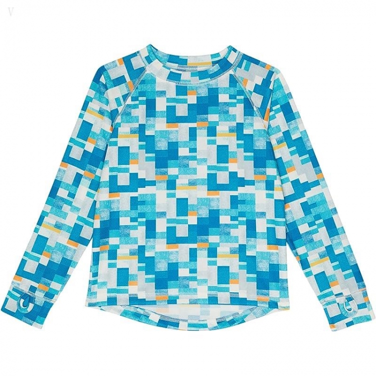 L.L.Bean Wicked Warm Midweight Underwear Tops Print (Little Kids) Astral Blue Geo ID-w86qGTGI - Click Image to Close