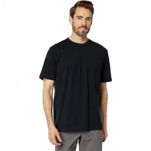 L.L.Bean Carefree Unshrinkable Tee with Pocket Short Sleeve Black ID-5QBAQ5Um