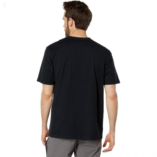 L.L.Bean Carefree Unshrinkable Tee with Pocket Short Sleeve Black ID-5QBAQ5Um