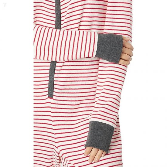 L.L.Bean Mini Waffle One-Piece Nautical Red Stripe ID-DzFMHupP