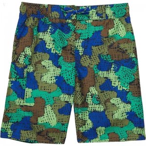 L.L.Bean Beansport Swim Shorts Print (Big Kids) Bright Kelly Green Cross Hatch Camo ID-LNGirnJy
