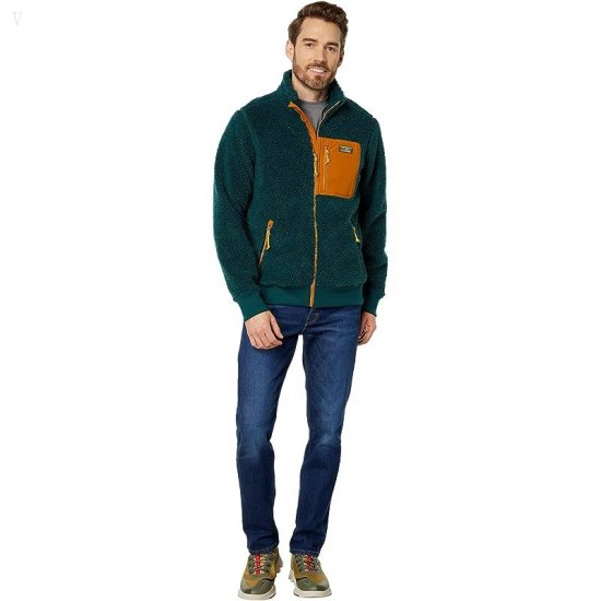 L.L.Bean Bean\'s Sherpa Fleece Jacket Regular Dark Pine/Dark Bronze ID-vzxIWTEN