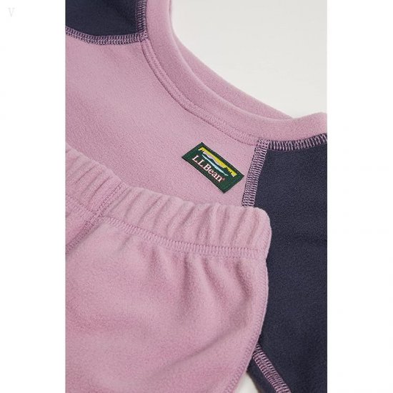 L.L.Bean Fitness Fleece Long Sleeve Tee/Pants Set Color-Block (Toddler) Mauve Berry/Carbon Navy ID-EIhUOSoL