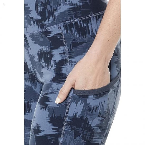 L.L.Bean Boundless Performance Pocket Tights Print Vintage Indigo Blurry Camo ID-BQrv4NGd