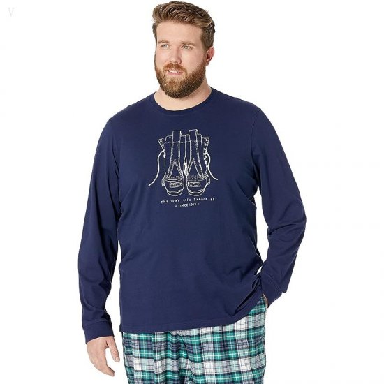 L.L.Bean Camp Pajamas Set Tall Bright Navy ID-l09kN9dE
