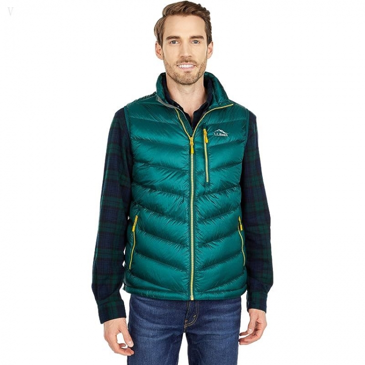 L.L.Bean Ultralight 850 Down Vest Black Forest Green ID-Pli5xaRv - Click Image to Close