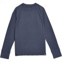 L.L.Bean Unshrinkable Mini Waffle Long Sleeve (Little Kids) Carbon Navy ID-5SHc4oR3