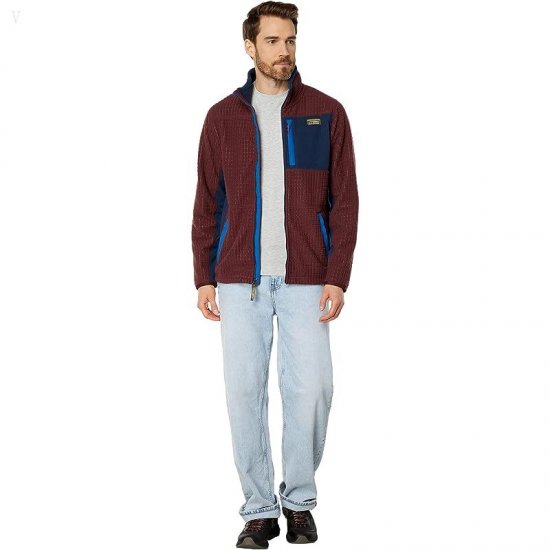 L.L.Bean Mountain Classic Windproof Fleece Jacket Regular Burgundy Brown ID-xL8cMJDO