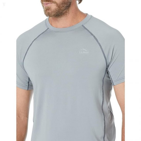 L.L.Bean Swift River Cooling Sun Shirt Short Sleeve Regular Graystone ID-WuHewHng