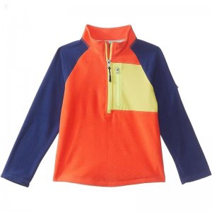 L.L.Bean Fitness Fleece 1/4 Zip (Little Kids) Cherry Tomato/Night ID-7eAgPk7E
