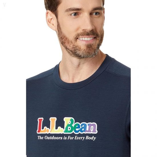 L.L.Bean Everyday SunSmart Tee Short Sleeve Graphic LLBean Rainbow Logo ID-uKceZTcG