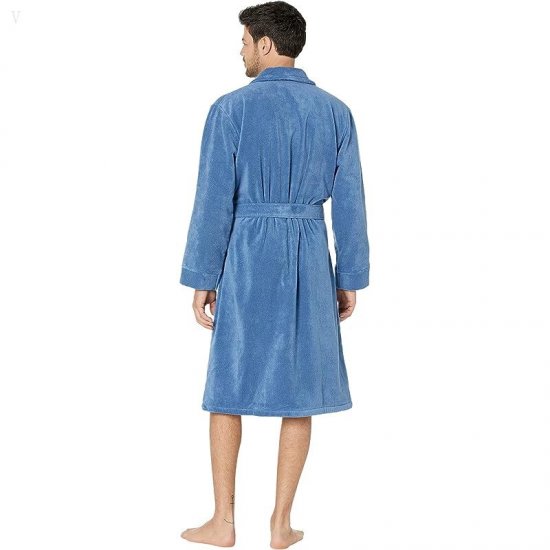 L.L.Bean Organic Terry Cloth Robe Regular Rustic Blue ID-WPTmZOPg