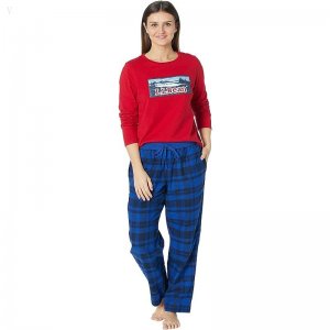 L.L.Bean Petite Camp Pajama Set Nautical Red ID-wPK5E76C