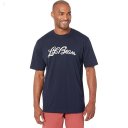 L.L.Bean Carefree Unshrinkable Tee without Pocket Short Sleeve Logo Navy Blue/Script Logo ID-NTTFcWzv