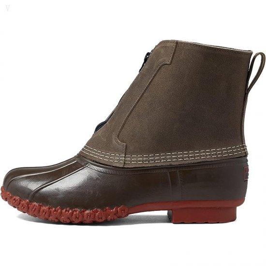 L.L.Bean Bean Boot 8\\ Dark Cement/BBB/Brick/Rust Orange Plaid ID-7v5QxcYC