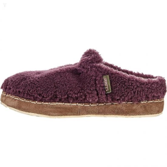 L.L.Bean Cozy Slipper Slide Pile Fleece Dark Plum/Vintage Lavender ID-VSAbuFuj