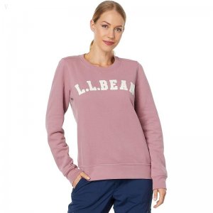 L.L.Bean 1912 Crew Neck Sweatshirt Logo Washed Orchid Collegiate Logo ID-zVPLj2CN