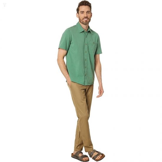 L.L.Bean Lakewashed Organic Short Sleeve Button-Down Clover ID-rSJlxicv