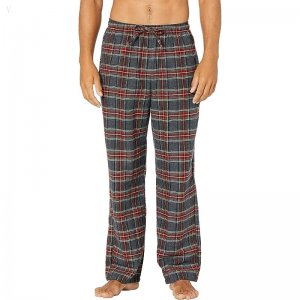 L.L.Bean Scotch Plaid Flannel Sleep Pants Regular Grey Stewart ID-iTztfT8R