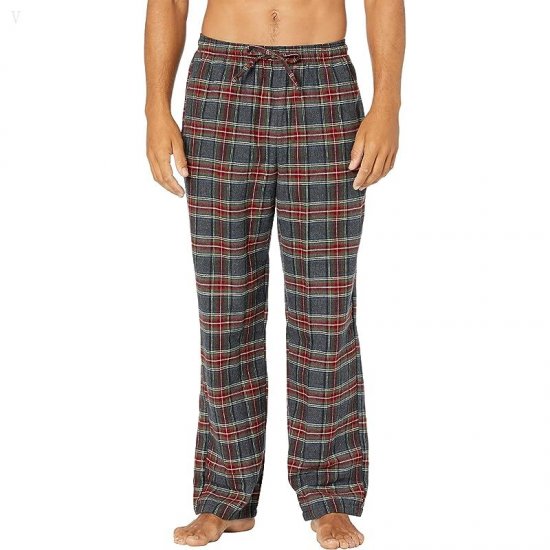 L.L.Bean Scotch Plaid Flannel Sleep Pants Regular Grey Stewart ID-iTztfT8R
