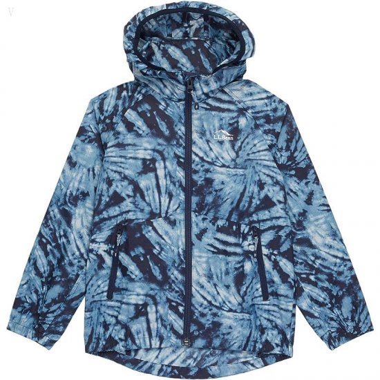 L.L.Bean Wind and Rain Jacket Print (Little Kids) Classic Navy Tie-Dye ID-ySJSY7b9