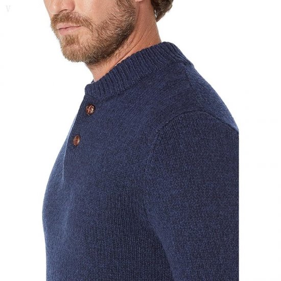 L.L.Bean Classic Ragg Wool Henley Nautical Navy ID-n5qtiMlX
