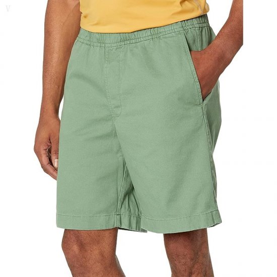 L.L.Bean Lakewashed Stretch Pull-On Khaki Shorts Light Everglade ID-R6SvS5PG