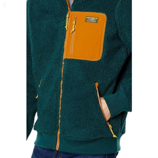 L.L.Bean Bean\'s Sherpa Fleece Jacket Regular Dark Pine/Dark Bronze ID-vzxIWTEN