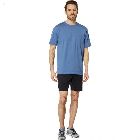 L.L.Bean Carefree Unshrinkable Tee with Pocket Short Sleeve Delta Blue ID-rotJJZFa