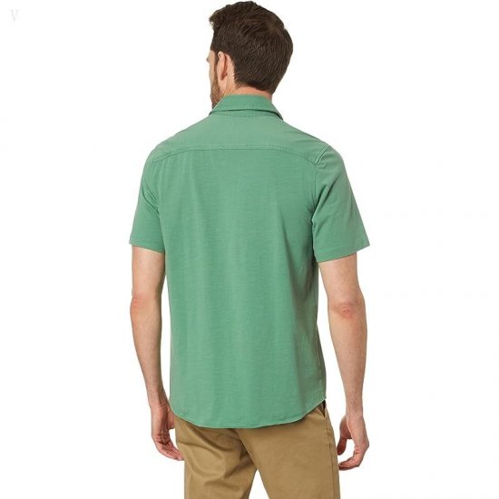 L.L.Bean Lakewashed Organic Short Sleeve Button-Down Clover ID-rSJlxicv