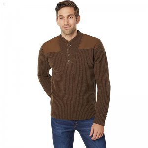 L.L.Bean Commando Fatigue Henley Sweater Deep Woods Green Heather ID-FJlugMHM